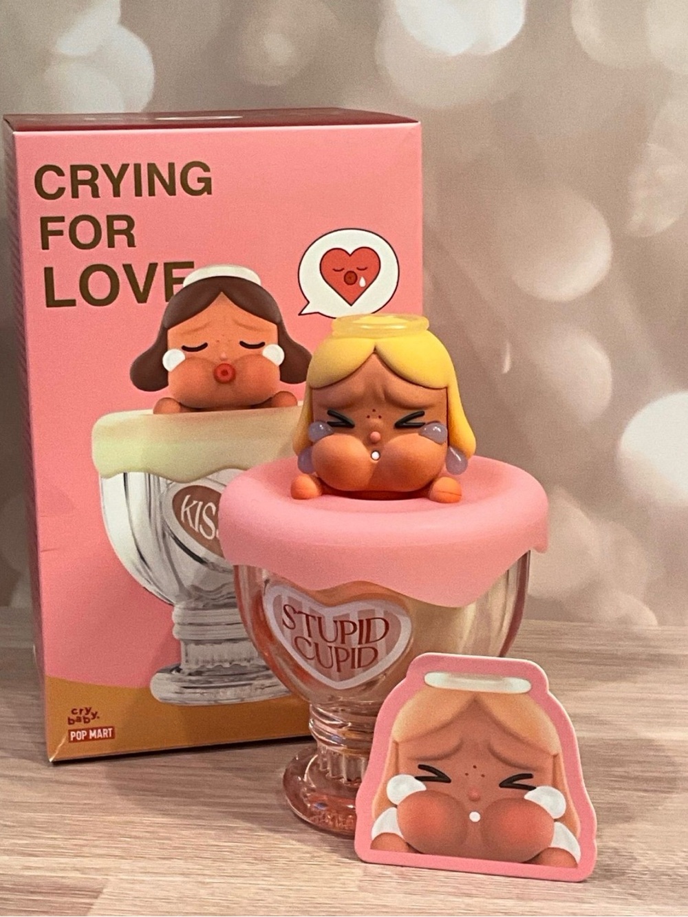 Pop Mart Crying for Love Pink Stupid Cupid Figurine